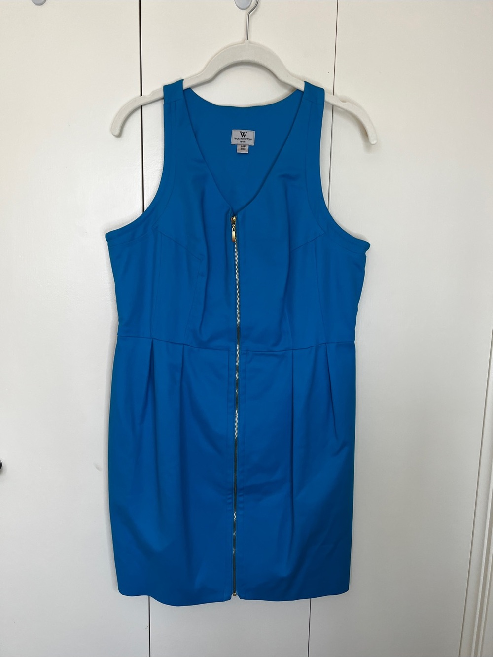 Worthington Bright Blue Zip-Front Sheath Mini Dress